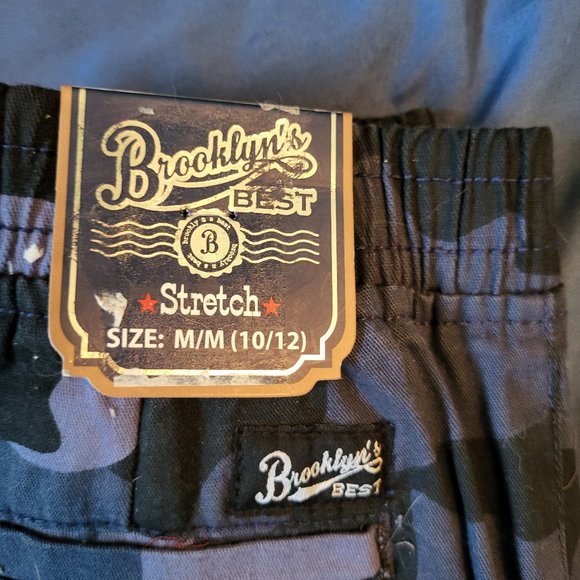 NWT Boy's "BROOKLYN'S BEST" stretch Cargo Pants sz M(10/12) Navy Camo - Picture 2 of 4